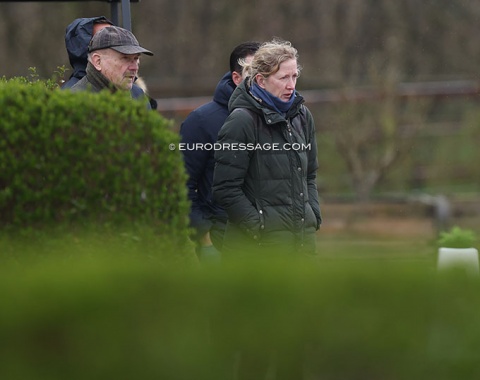 Coach Nathalie zu Sayn-Wittgenstein watching Fie Skarsoe compete