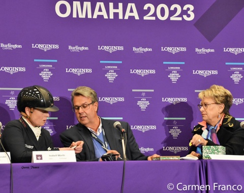 Isabell Werth, Thomas Baur, Janet Foy at the draw