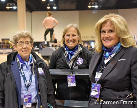 Lisa Goretta (FEI Chief Steward), Fran Cross and Camille Kopcik (Assistant Stewards)