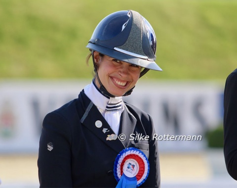 France had sent a team of four riders to Germany.  Johanna Zilberstein is all smiles after her good placings in Grade V