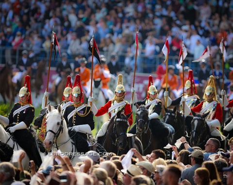 The British household cavalry at the Farewell to nations in 2023