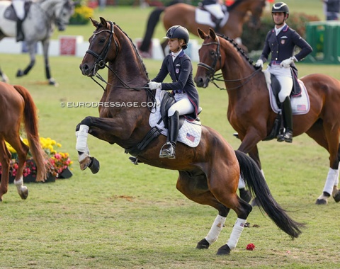American young rider Erin Nichols in the closing ceremony