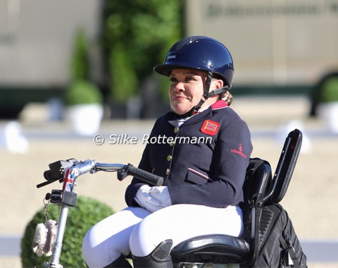 A moment which British team newcomer Gabby Blake probably did not expect to come so soon, waiting to receive her first ever medal.