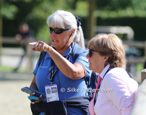 Former Olympic rider Laura Conz from Italy and TD Juliet Whatley.