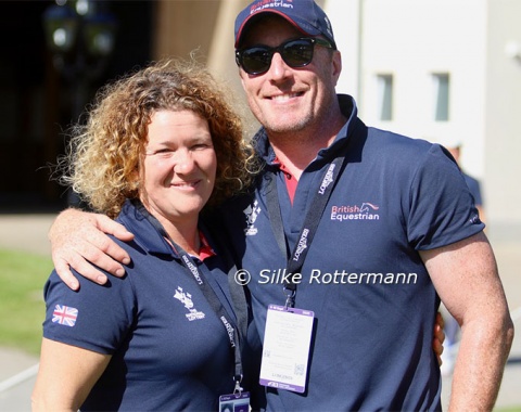 Superstar Groom Liz Geldard and the British team vet Robert Oulton