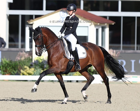 Fabienne Lütkemeier on her home bred De Lavega (by De Niro out of Samantha)