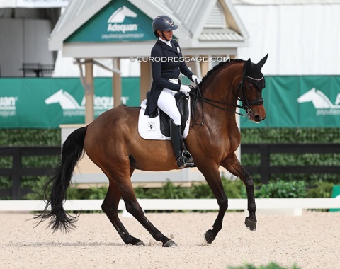 Yvonne Losos de Muniz (DOM) and her 18-year old Aquamarijn preparing for Paris in Florida