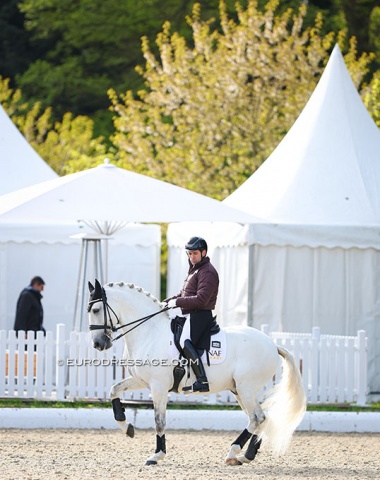 Severo Jurado Lopez warming up Lusitano Incrivel