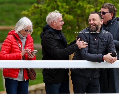 Danciera's owners Ingrid and Poul Thogersen with Helgstrand/Global Equestrian Group's Casper Cassoe Kruth