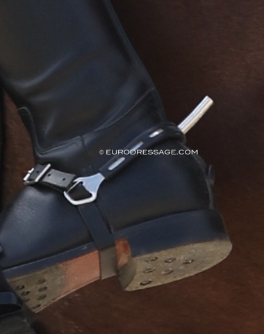 Are spurs bent and sticking up allowed in para dressage? They are not in able bodied dressage...