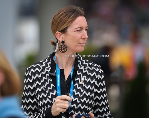 Aachen's long-time dressage floor manager, Jana Kun (former European Pony Champion on Golden Dancer)