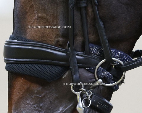 As of 1 May 2025 nosebands will be checked with the FEI measuring device. Double pads like these won't stay in place if the noseband is as loose as the device measures
