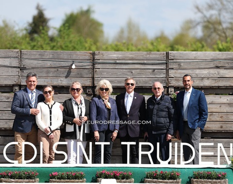 The ground jury at the 2025 CDI Sint-Truiden: Alban Tissot, Pia Fälth, Malgorzata Pawlowska, Linda Warren-Davey, Clive Halsall, Freddy Leyman, Omar Zayrik