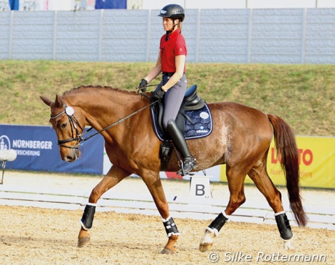 Regine Mispelkamp and the 9-year-old Oldenburger gelding Venecio P (by Veneno x Dancing Dynamite).