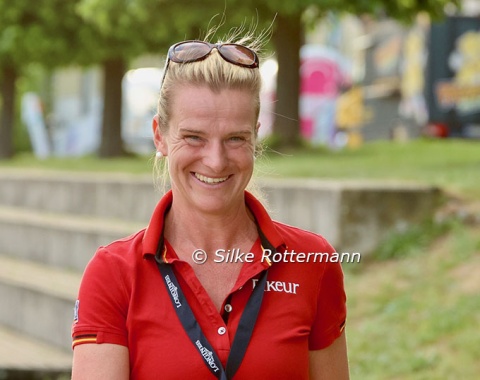 German Grade 3 rider Melanie Wienand in good spirits.