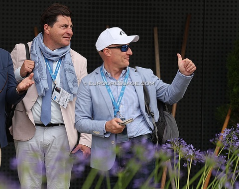 Judge Raphael Saleh and FEI Dressage Director Ronan Murphy