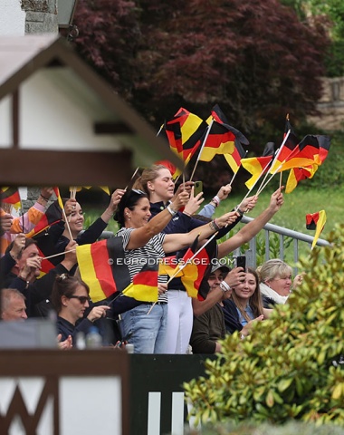Germans cheering for the team riders