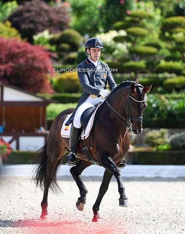 Spain's Javier Guillen Callejas riding his fifth consecutive Euros on PRE Resuelto AS