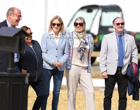 Officials Henning Lehrmann, Mariette Withages, Isobel Wessels, Christine Prip, Bill Warren having a laugh