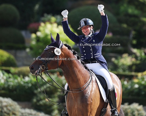 France's Emeline Schevingt celebrates