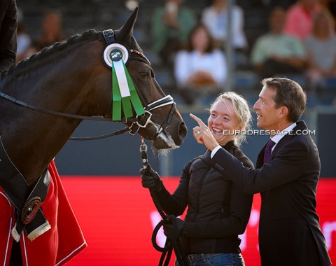 FEI Dressage Sport manager Philippe Maynier with Endorphin
