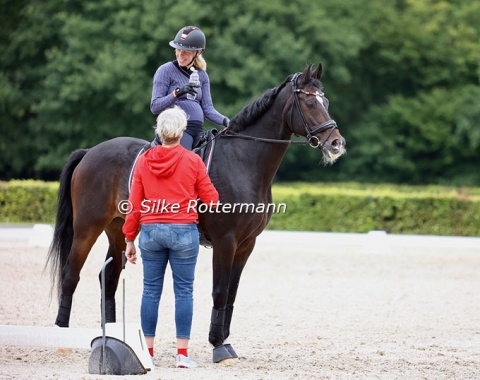 Danish Paralympic medalist in Grade 1, Katrine Bjelke Kristensen, and her 17-year-old DWB Goerklintgaards Quarter (by Quarterback x  Blue Hors Don Schufro)