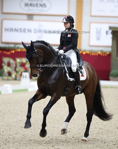 Look who's back: Singaporean Caroline Chew on Blue Hors Zatchmo. First start since the Paris Olympics