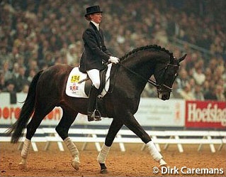 Marlies van Baalen on Metall at the 2000 KWPN Stallion Licensing :: Photo © Dirk Caremans