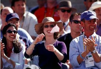 Chelsea Clinton rooting at the 2000 Olympics :: Photo © Arnd Bronkhorst