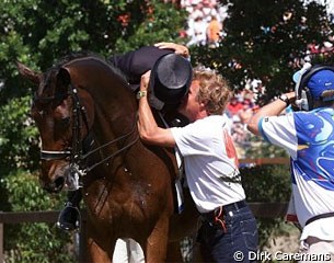 Anky and Sjef Janssen, her partner and trainer, share their feelings of victory and relief.