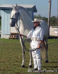 Janne Rumbough and Gaucho III at the 2000 Palm Beach Derby vet inspection :: Photo © Astrid Appels for Phelpsphotos.com