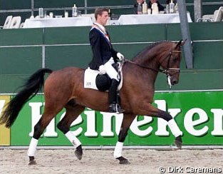 Ulf Möller and Placido at the 2000 World Young Horse Championships :: Photo © Dirk Caremans