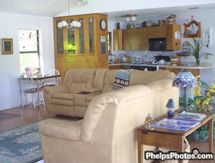 Mary Phelps' living room in Deleon Springs, Florida