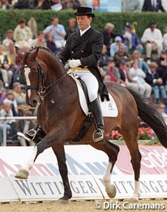 Lars Petersen and Blue Hors Cavan at the 2001 European Championships :: Photo © Dirk Caremans