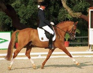 Marion Engelen on Dornik B at the 2001 European Pony Championships