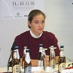 Ellen Schulten Baumer at the press conference of the first Piaff Forderpreis Finals