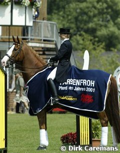 Nadine Capellmann's Farbenfroh was proclaimed Reiter Revue Horse of the Year 2001 at the 2002 CDIO Aachen