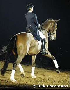 Anky van Grunsven and Bonfire at Bonfire's retirement ceremony at the 2002 World Cup Finals :: Photo © Dirk Caremans