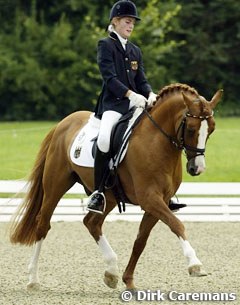 Stefanie Jansen and Dornik B at the 2002 European Pony Championships