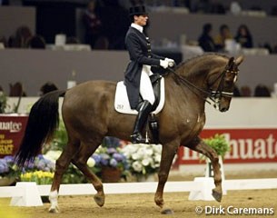 Ulla Salzgeber and Rusty in action in de Brabanthallen in Den Bosch