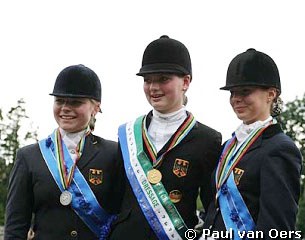 The individual podium at the 2003 European Pony Championships: Patricia Hohn, Katharina Winkelhues, Lydia Camp