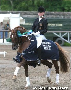 Katharina Winkelhues and Dressman win the 2003 European Pony Championships :: Photo © Paul van Oers