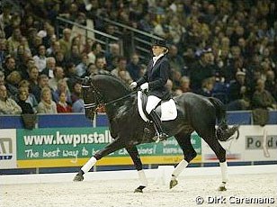 Gerdine Maree on Polansky in the 2003 KWPN Stallion Competition Finals :: Photo © Dirk Caremans