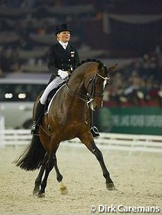 Fie Skarsoe on Munchhausen at the 2003 CDI-W Mechelen :: Photo © Dirk Caremans