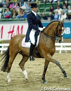 American Guenter Seidel on the Westfalian gelding Nikolaus