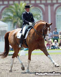 Heike Holstein on Weltadel at the 2003 CDI Wiesbaden :: Photo © Mary Phelps