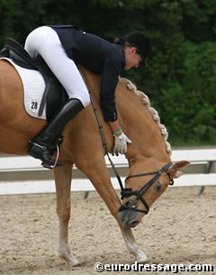 Dulcia's standard routine after finishing a ride