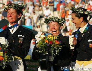 Anky van Grunsven is ecstatic with her second consecutive Olympic gold medal