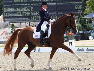 Emma Hindle and Wie Weltmeyer looking lovely on the diagonal. In Aachen, Hindle will test Lancet's value for the British Team in the CDIO competition.