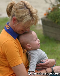 Anky van Grunsven and her son Yannick Janssen at the 2005 European Championships :: Photo © Astrid Appels
